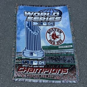 2004 Boston Red Sox World Series Champions Throw Blanket MLB Fenway Park Afghan